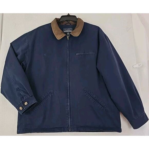 JOHN ASHFORD ADVVENTURE ~Men's Size XL~ Navy Blue 100% Cotton Zip-Up Jacket. - Picture 1 of 11